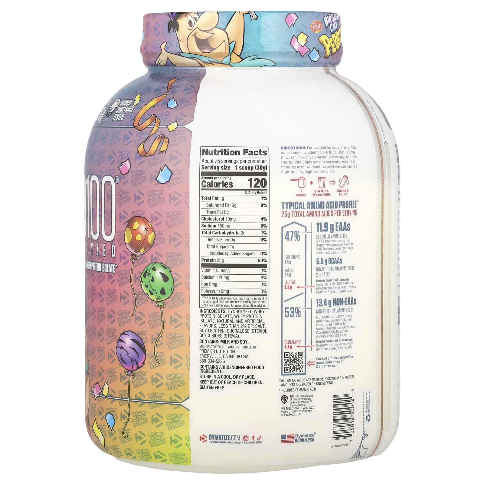 Сывороточный протеин Dymatize ISO100® Hydrolyzed 100% Isolate Birthday Cake Pebbles, 2.3 кг — фото 2