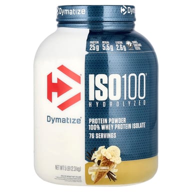 Сывороточный протеин Dymatize ISO100® Hydrolyzed 100% Isolate, вкус Gourmet Vanilla, 2.3 кг