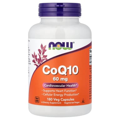 Коэнзим Q10 NOW Foods, 60 мг, 180 растительных капсул