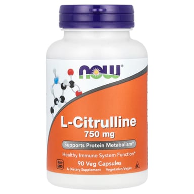 L-цитруллин NOW Foods L-Citrulline, 750 мг, 90 растительных капсул
