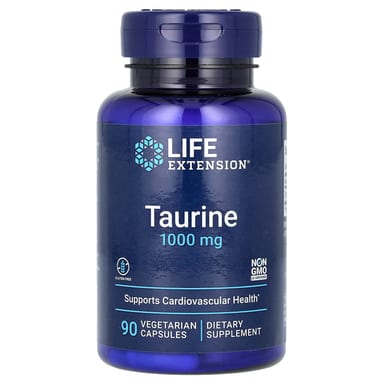 Таурин Life Extension, 1000 мг, 90 растительных капсул