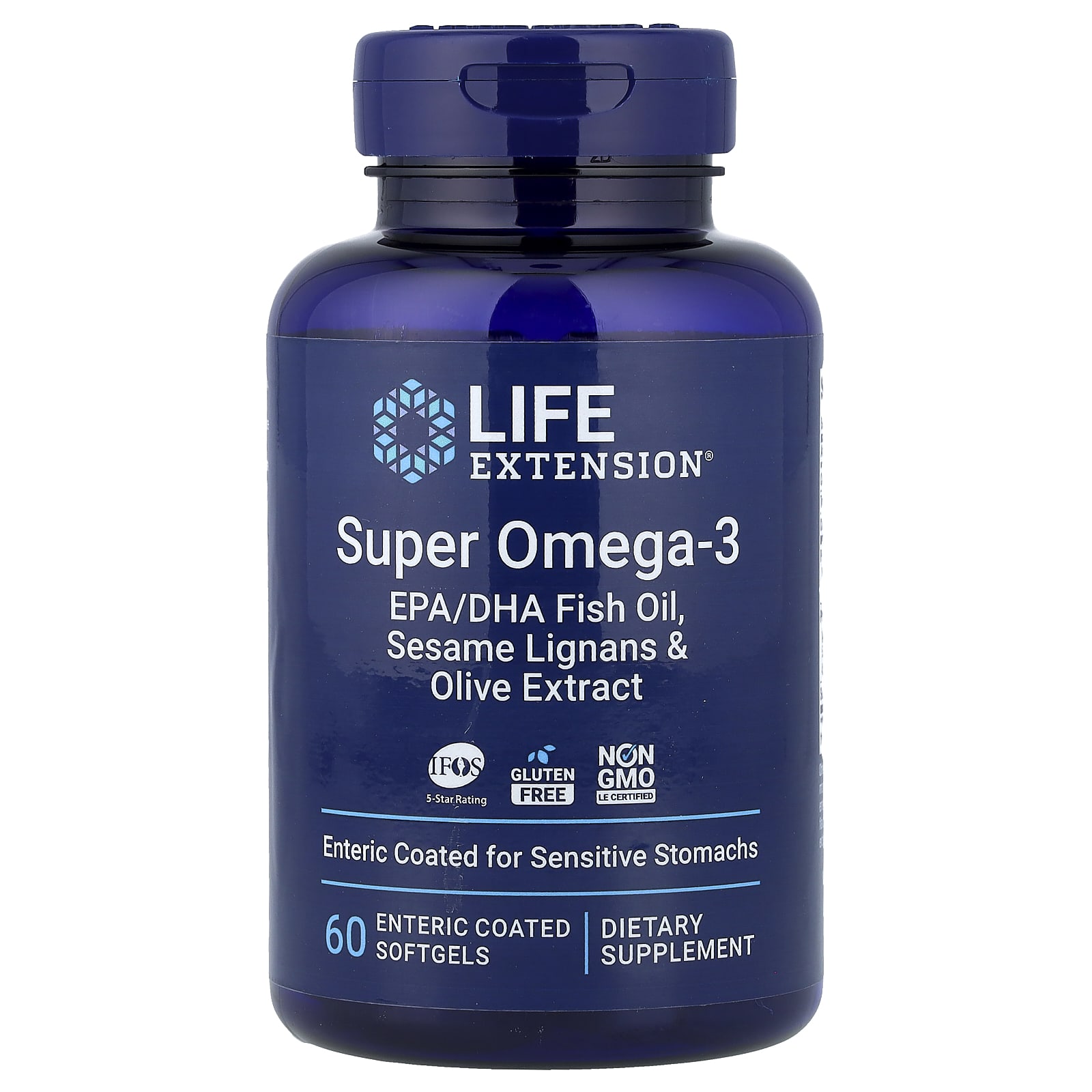Рыбий жир Life Extension Super Omega-3 EPA/DHA Sesame Lignans & Olive Extract 60, мягкие капсулы
