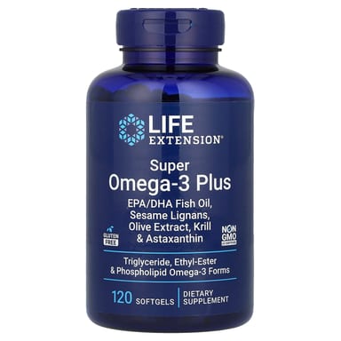 Омега-3 Life Extension Super Plus, 120 мягких капсул