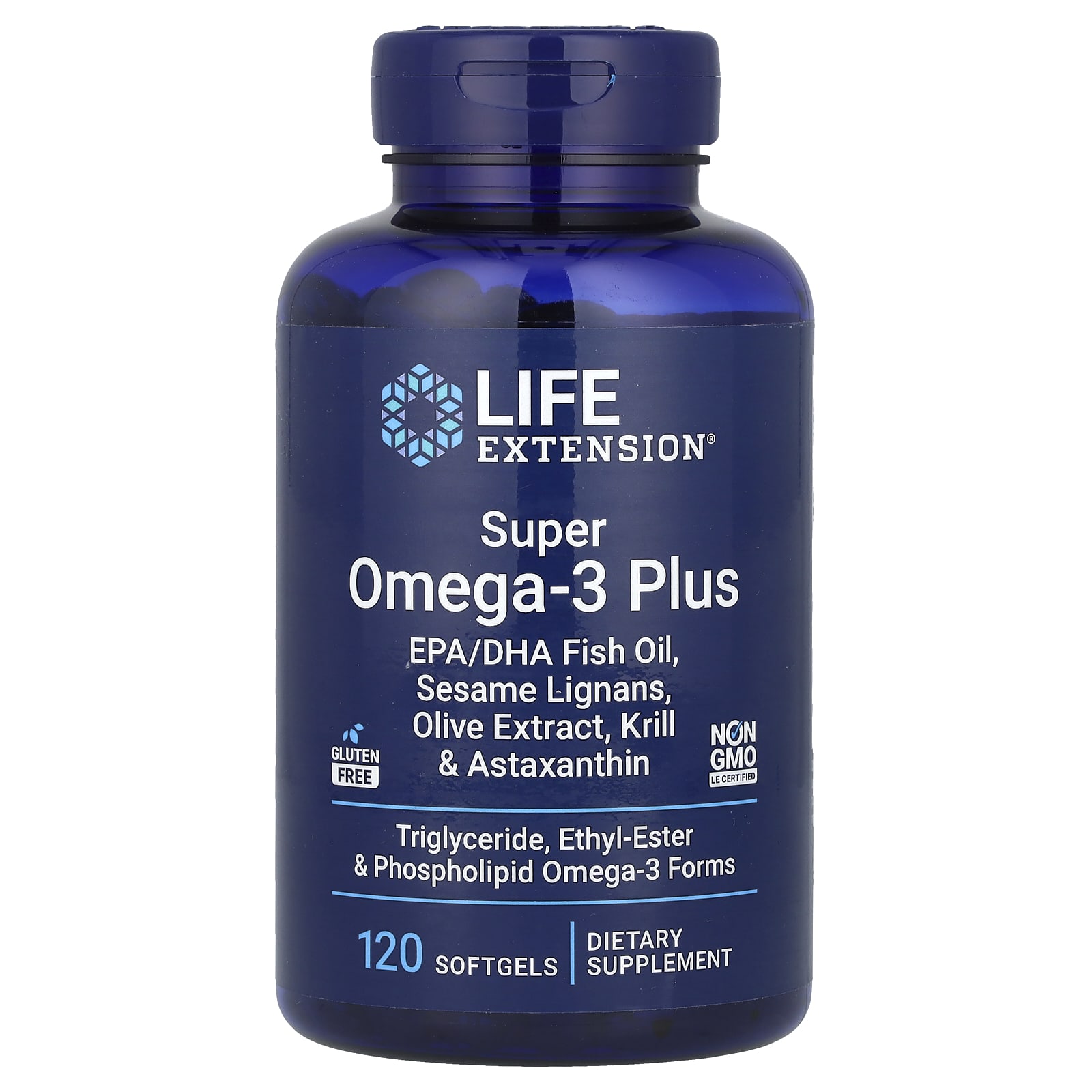 Омега-3 Life Extension Super Plus, 120 мягких капсул