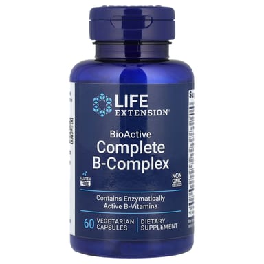 Комплекс витаминов B Life Extension BioActive Complete B-Complex, 60 растительных капсул