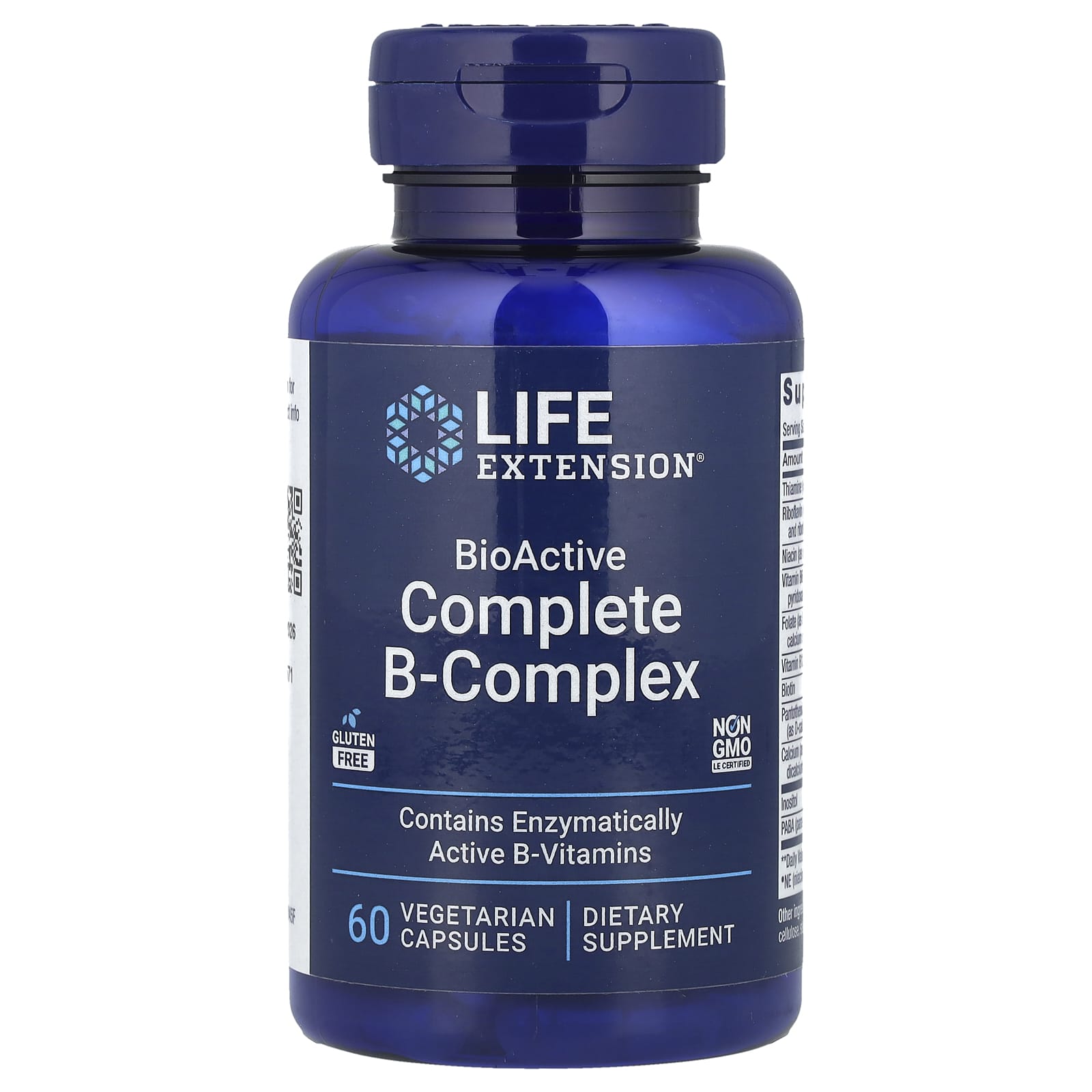 Комплекс витаминов B Life Extension BioActive Complete B-Complex, 60 растительных капсул