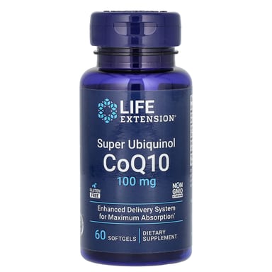 Убихинол Life Extension Super CoQ10, 100 мг, 60 мягких капсул