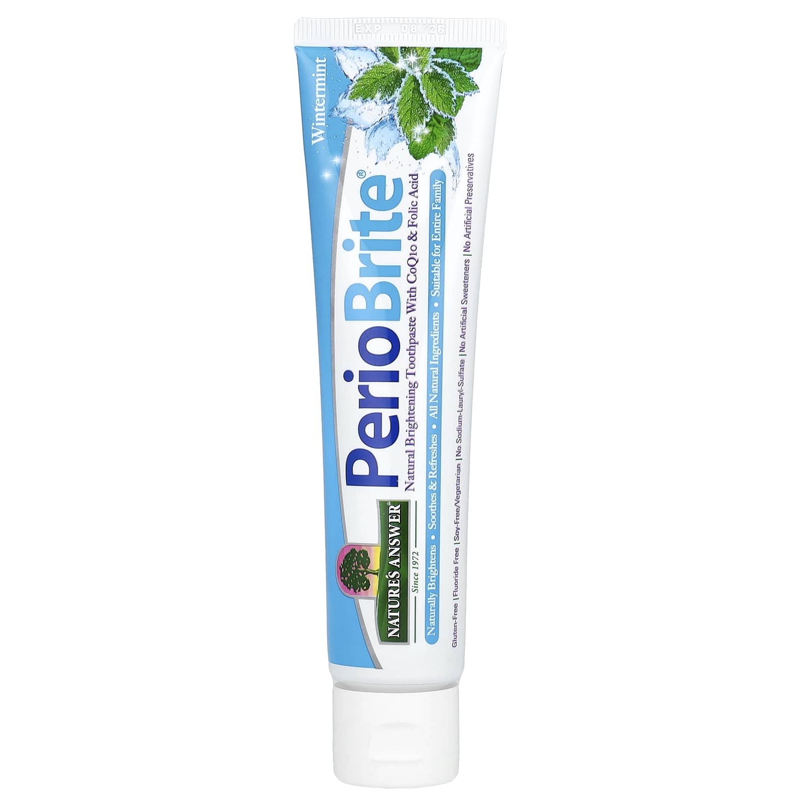 Зубная паста Nature's Answer PerioBrite® with Xylitol Flouride-Free, оттенок Wintermint, 113.4 г