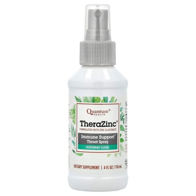 Поддержка иммунитета Quantum Health TheraZinc® Immune Throat Spray, оттенок Peppermint, 7.4 мг, 118 мл, спрей