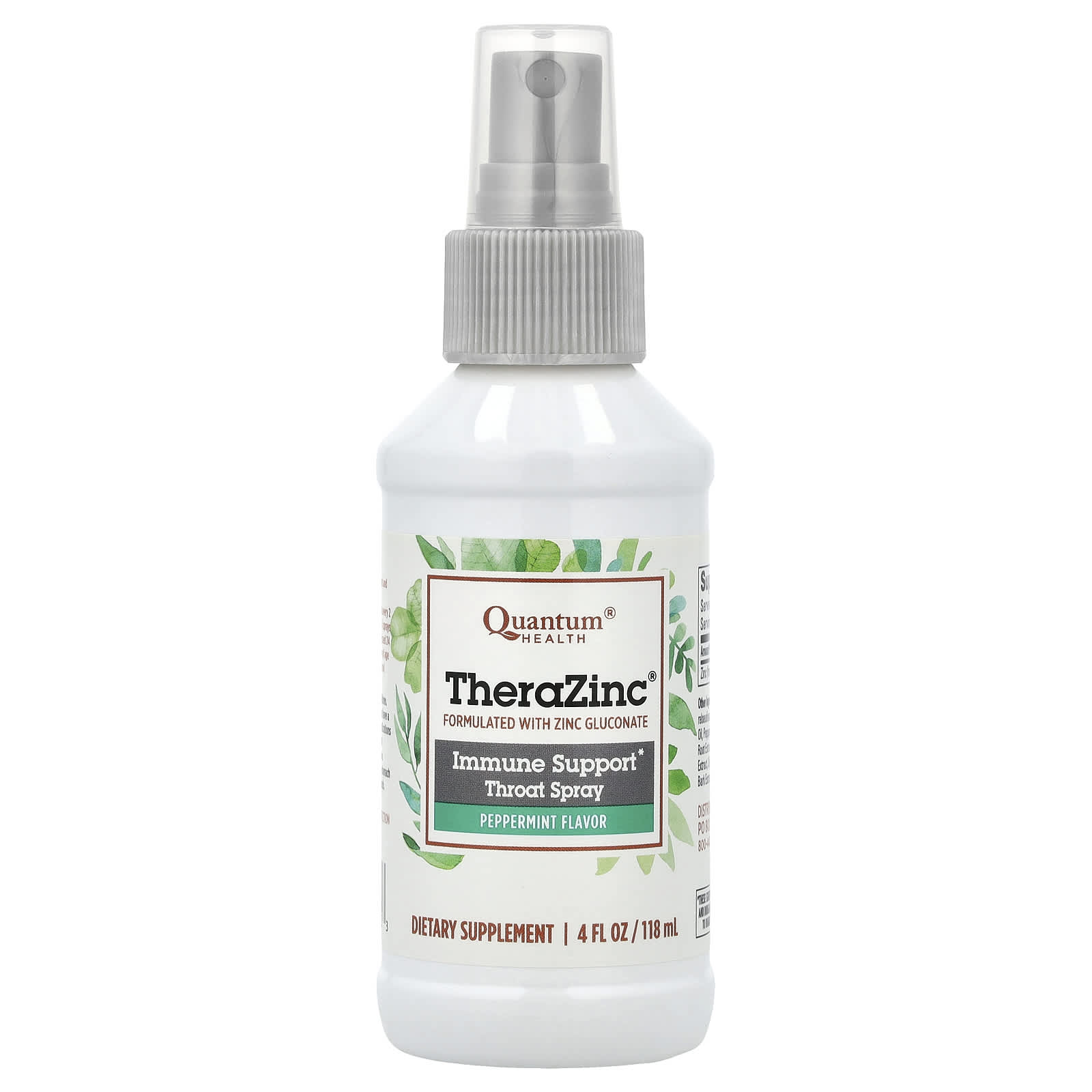 Поддержка иммунитета Quantum Health TheraZinc® Immune Throat Spray, оттенок Peppermint, 7.4 мг, 118 мл, спрей