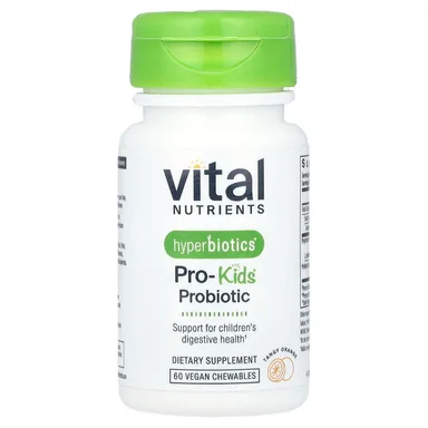 Фото товара: Детский пробиотик Vital Nutrients Hyperbiotics® Pro-® Probiotic 60 Vegan Chewables, Tangy Orange
