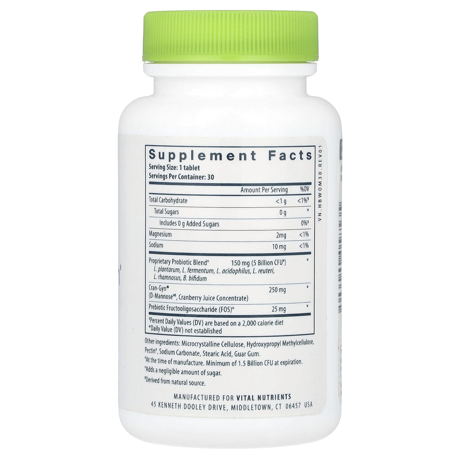 Пробиотик Vital Nutrients Hyperbiotics® Pro-Women® 30 Vegan Tablets, таблетки — фото 2