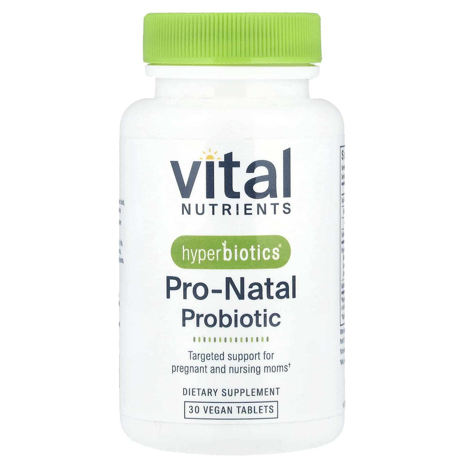 Пробиотик Vital Nutrients Hyperbiotics® Pro-Natal 30 Vegan Tablets, таблетки