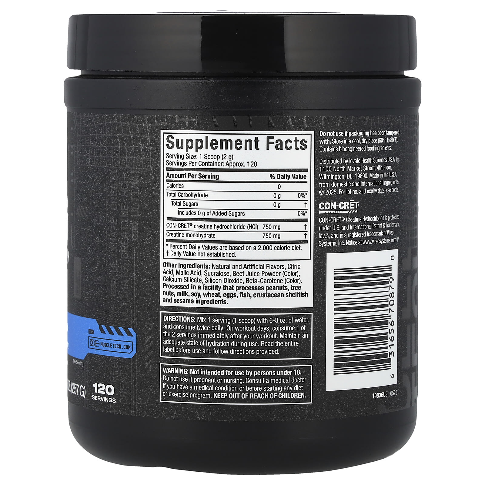 Креатин MuscleTech Cell Tech™ HCL, вкус Fruit Punch Extreme, 257 г — фото 2