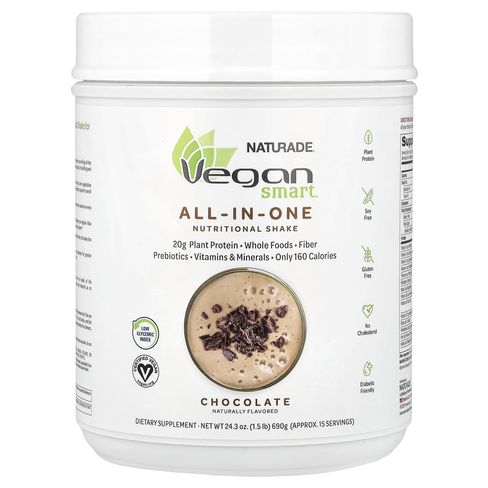 Шоколад VeganSmart All-In-One Nutritional Shake, вкус Chocolate, 690 г, 1.