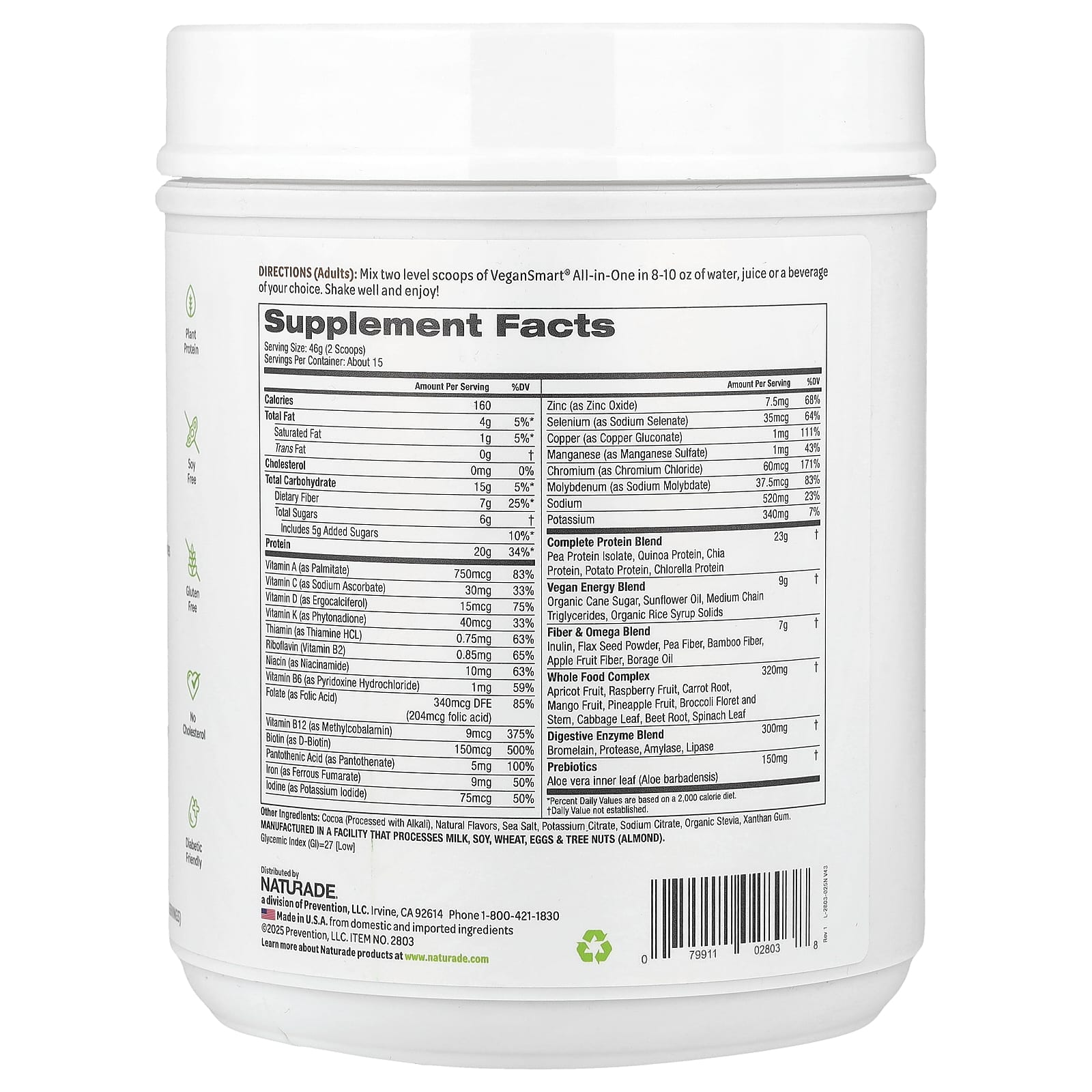 Шоколад VeganSmart All-In-One Nutritional Shake, вкус Chocolate, 690 г, 1. — фото 2