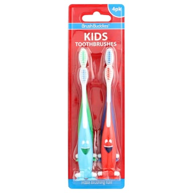 Зубные щетки для детей Brush Buddies, мягкие, 4 шт.