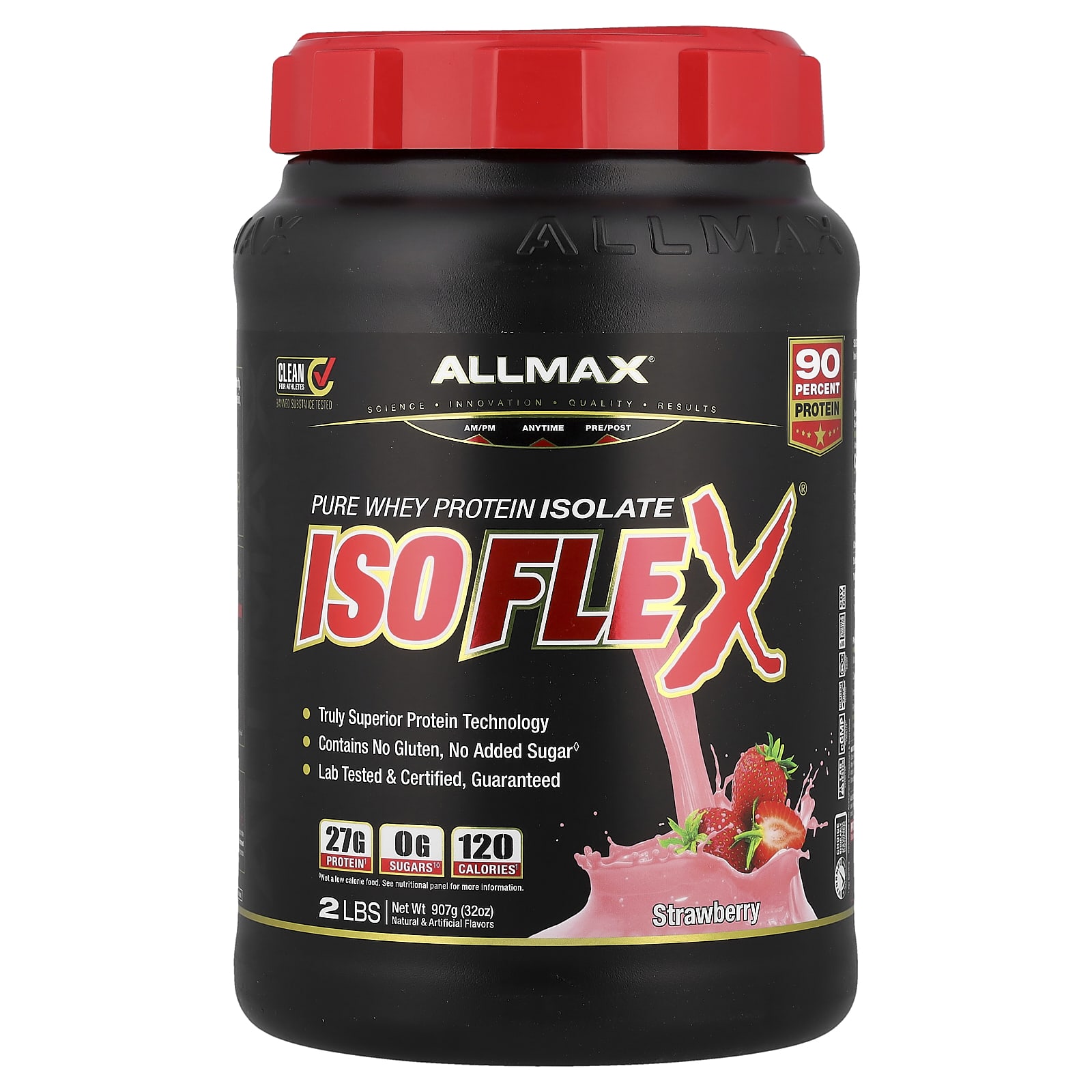 Сывороточный протеин ALLMAX ISOFLEX® Pure Isolate, вкус Strawberry, 907 г