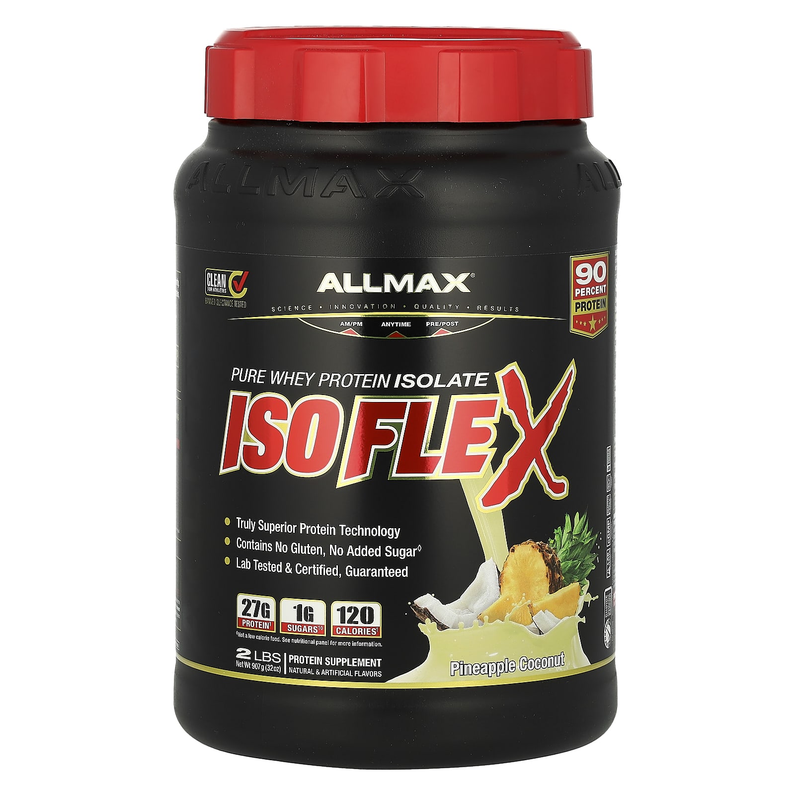Сывороточный протеин ALLMAX ISOFLEX® Pure Isolate, вкус Pineapple Coconut, 907 г