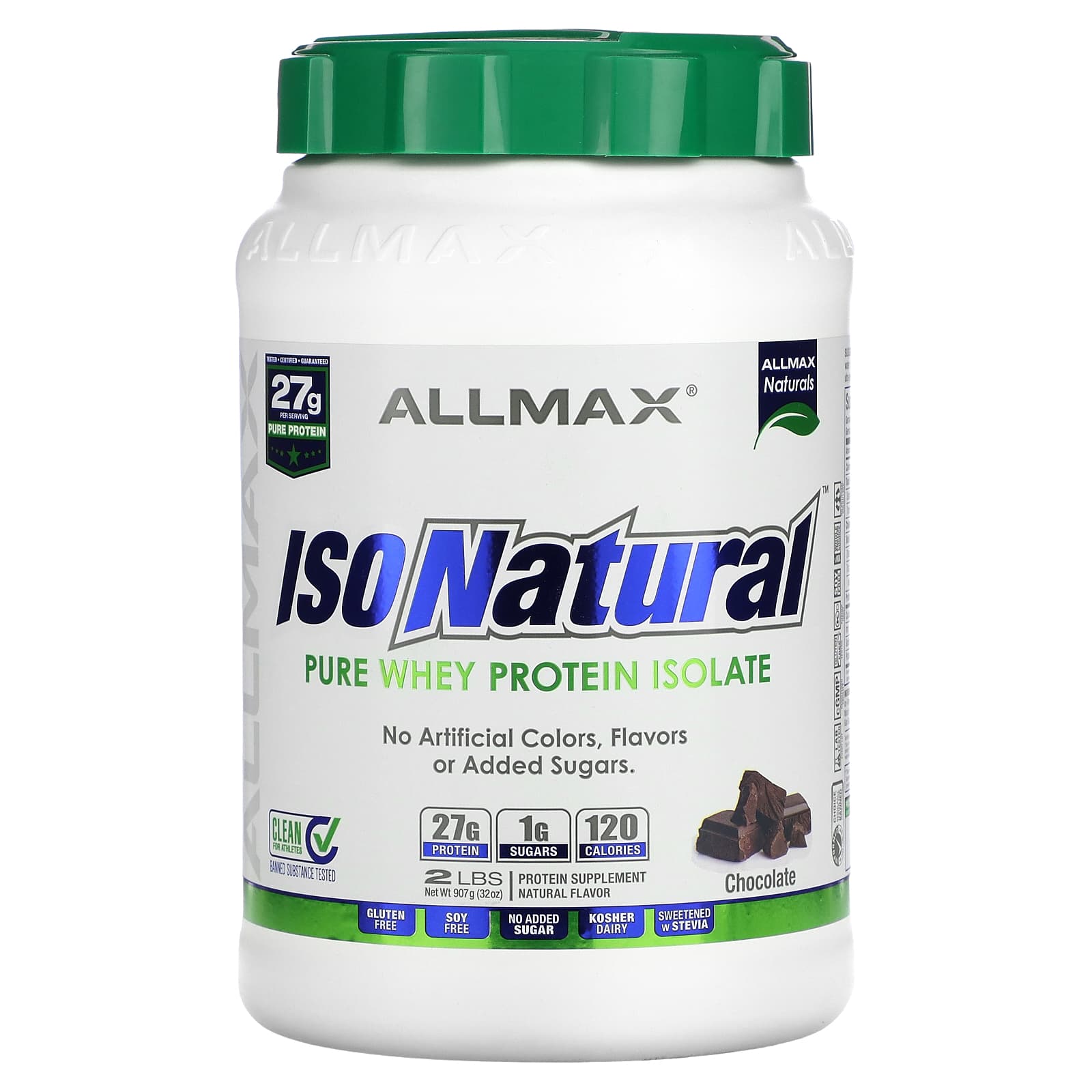 Сывороточный протеин ALLMAX ISONatural™ Pure Isolate, вкус Chocolate, 907 г