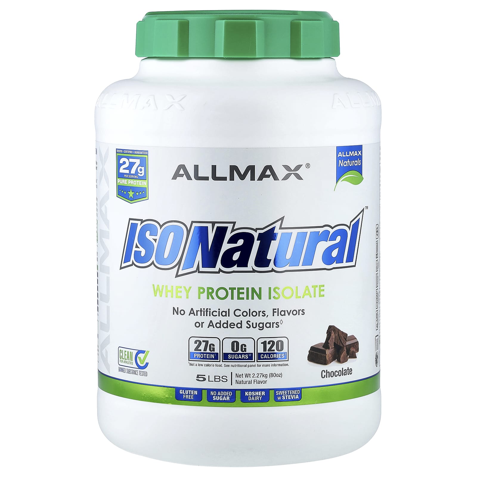 Сывороточный протеин ALLMAX ISONatural™ Isolate, вкус Chocolate, 2.27 кг