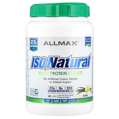 Сывороточный протеин ALLMAX ISONatural™ Isolate, вкус Vanilla, 907 г