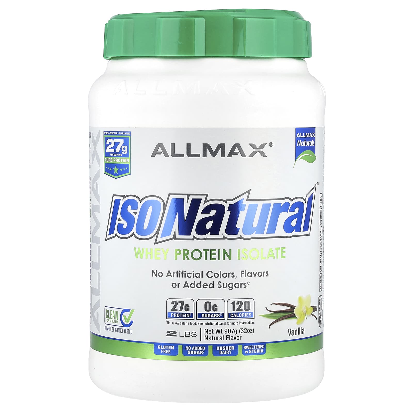 Сывороточный протеин ALLMAX ISONatural™ Isolate, вкус Vanilla, 907 г