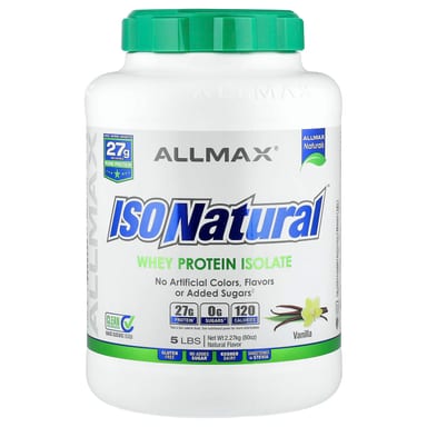 Сывороточный протеин ALLMAX ISONatural™ Isolate, вкус Vanilla, 2.27 кг