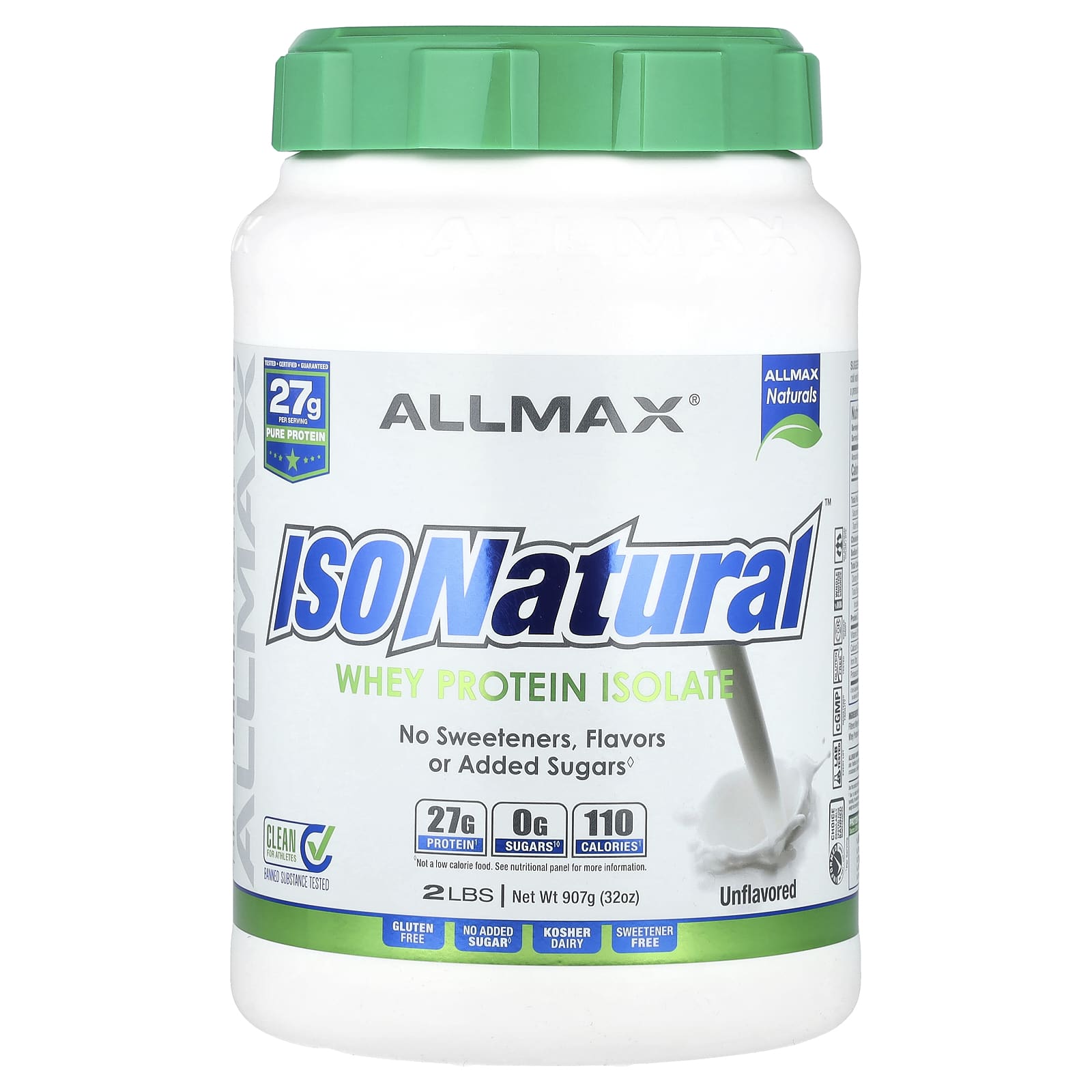 Сывороточный протеин ALLMAX ISONatural™ Isolate, без вкуса, 907 г