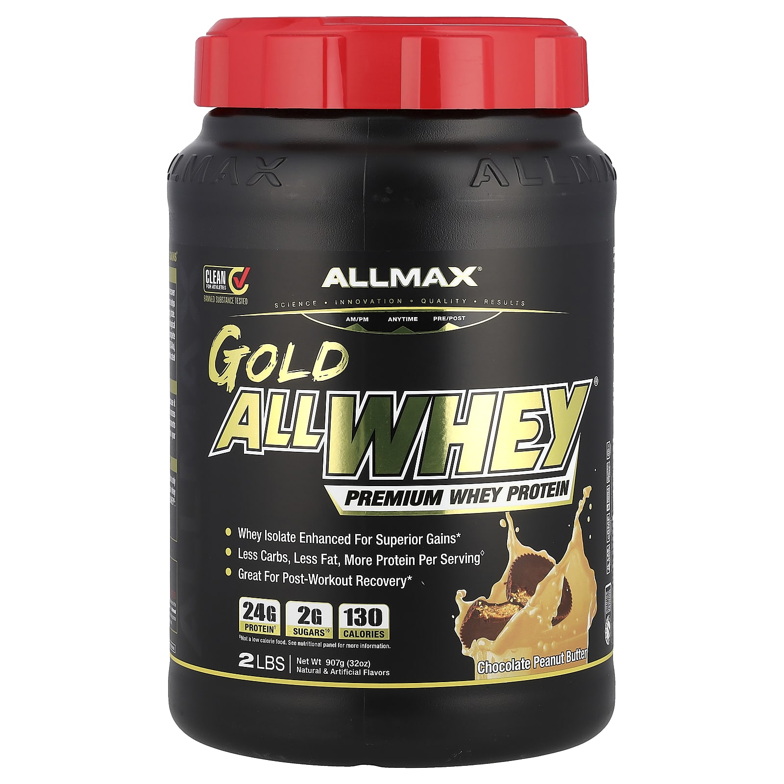 Арахисовая паста ALLMAX GOLD ALLWHEY® Premium Whey Protein, вкус Chocolate Peanut Butter, 907 г