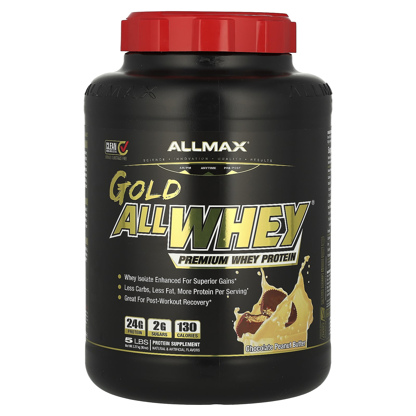 Арахисовая паста ALLMAX GOLD ALLWHEY® Premium Whey Protein, вкус Chocolate Peanut Butter, 2.27 кг