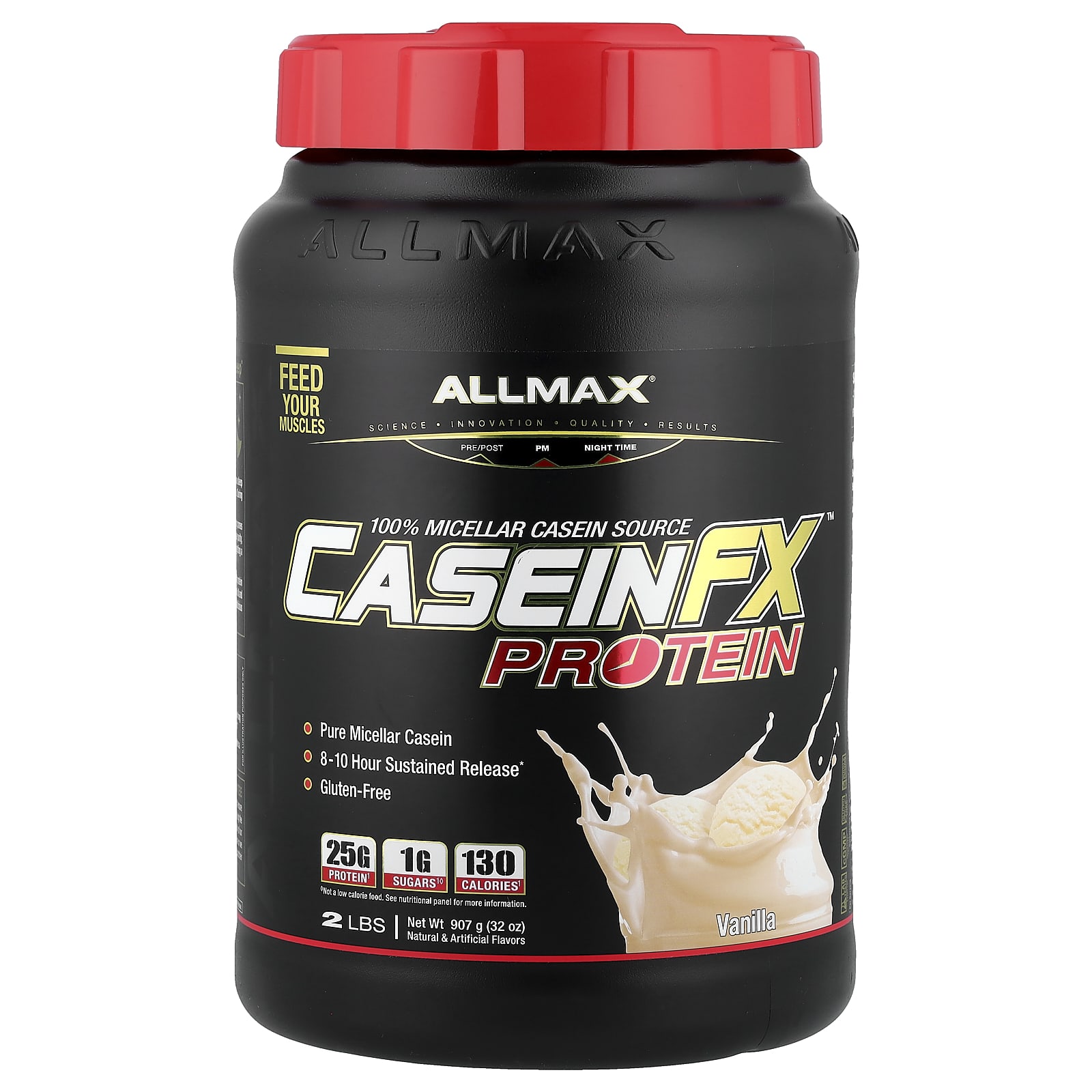 Протеин ALLMAX Casein-FX™ 100% Casein Micellar Source, вкус Vanilla, 907 г