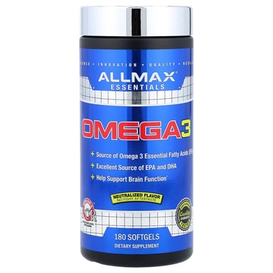 Омега-3 ALLMAX Essentials, 180 мягких капсул