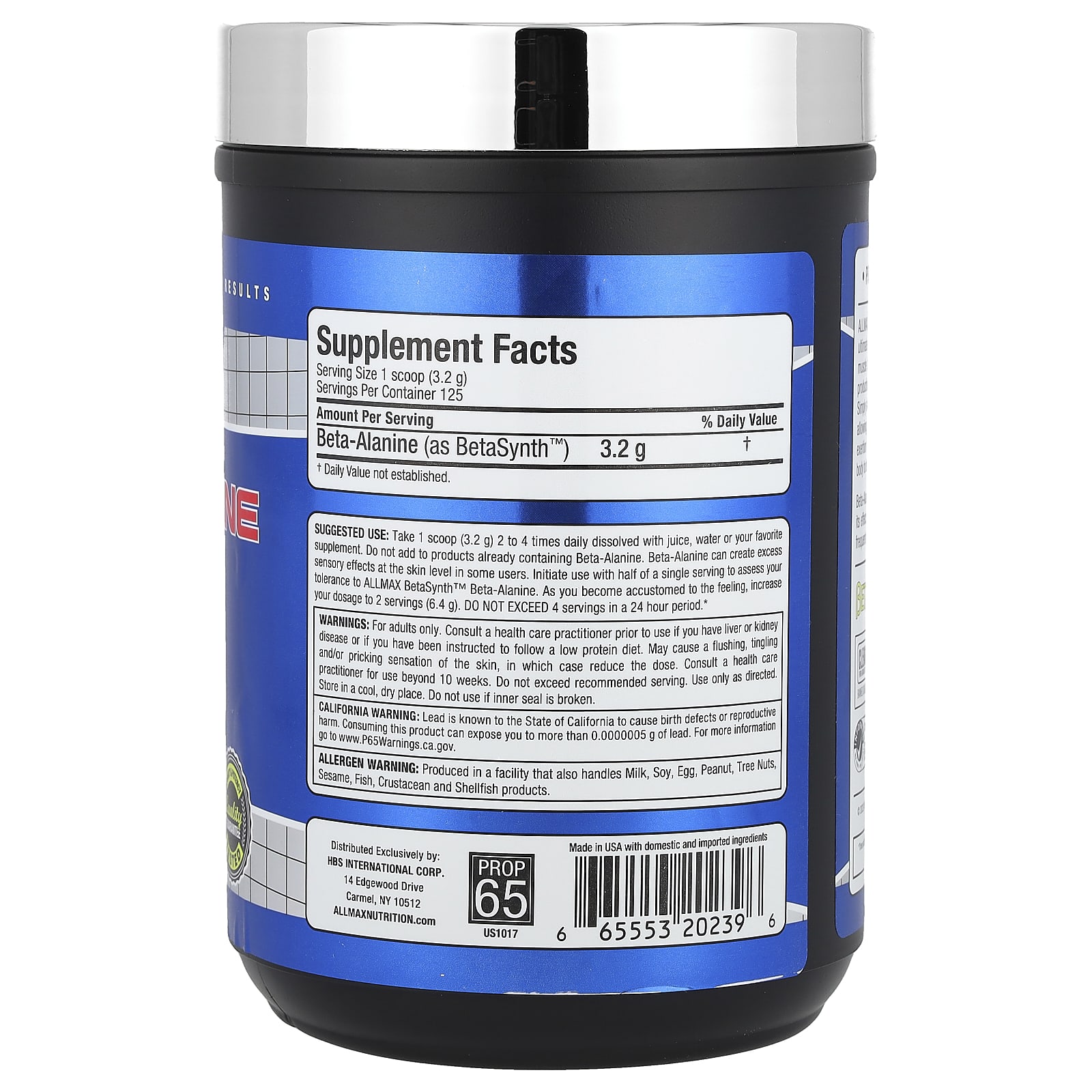 Бета-аланин ALLMAX Essentials Beta-Alanine, 400 г — фото 2