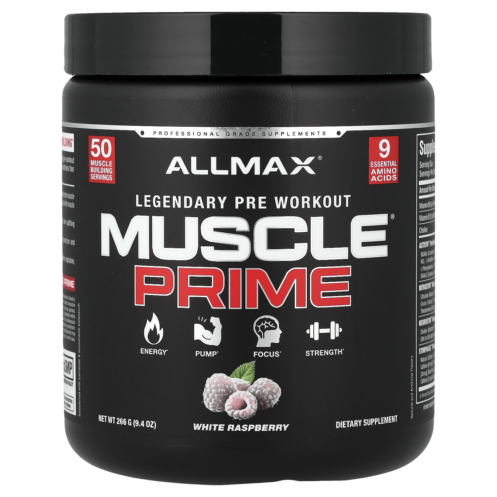 Предтренировочный комплекс ALLMAX Muscle Prime® Legendary, вкус White Raspberry, 266 г