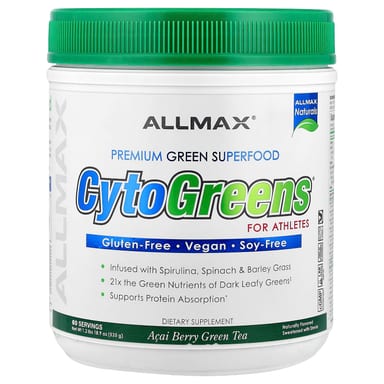 Зеленый чай ALLMAX CytoGreens® Premium Green Superfood For Athletes, вкус Acai Berry Green Tea, 535 г