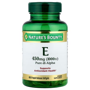Витамин E Nature's Bounty Pure Dl-Alpha 60 Rapid Release, 1000 МЕ, 450 мг, мягкие капсулы