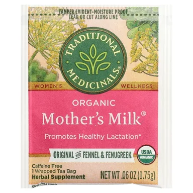 Фото товара: Чайные пакетики Traditional Medicinals Organic Mother's Milk® Original with Fennel & Fenugreek, 28 г, 16 чайных пакетиков