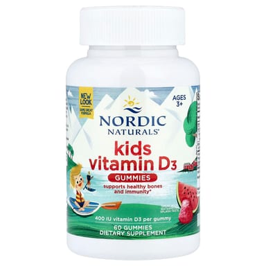 Детские витамины Nordic Naturals D3 Gummies Wild Watermelon Splash, для детей от 3 лет, 400 МЕ, 60 жевательных пастилок