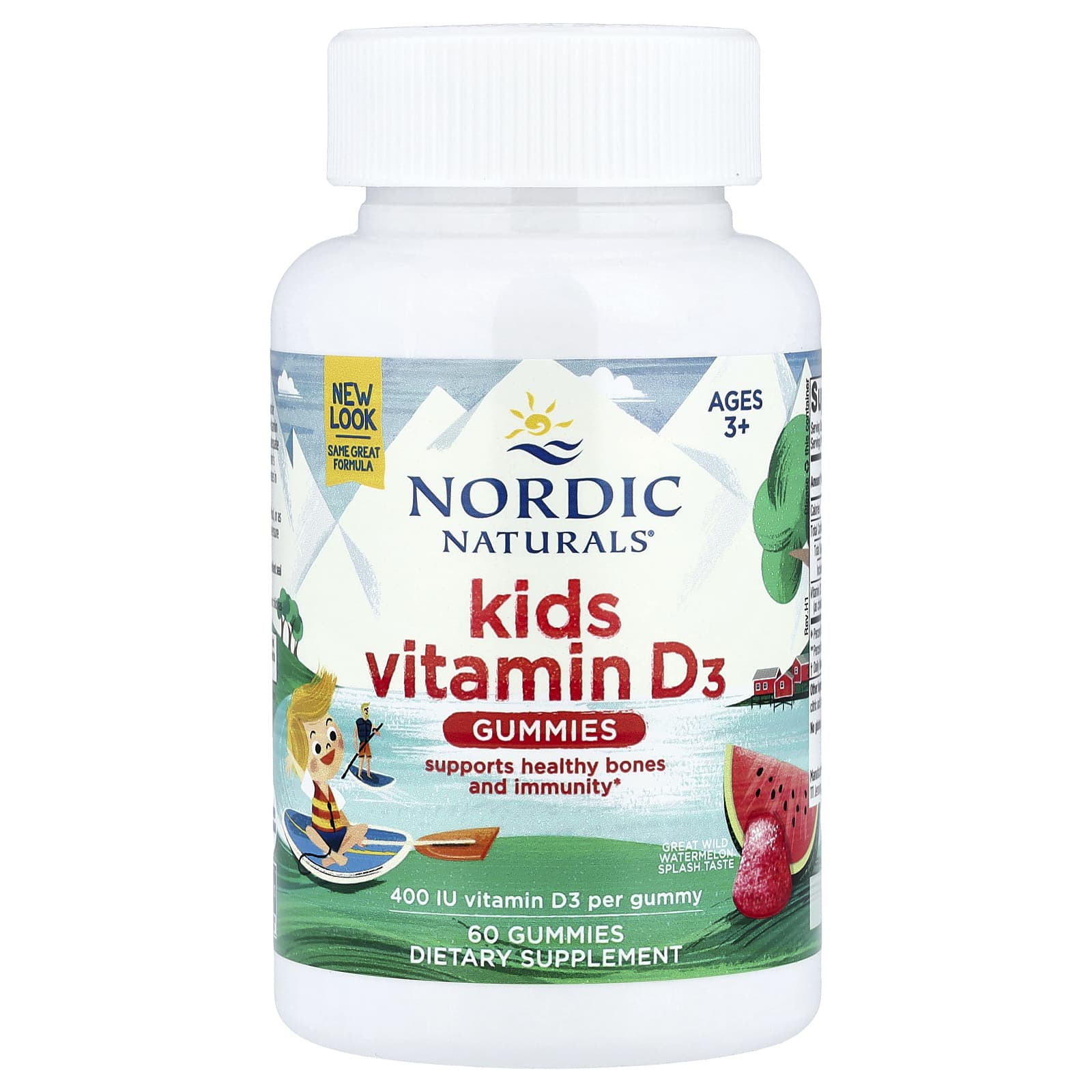 Детские витамины Nordic Naturals D3 Gummies Wild Watermelon Splash, для детей от 3 лет, 400 МЕ, 60 жевательных пастилок — фото 3