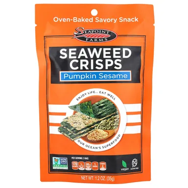 Фото товара: Снеки из водорослей Seapoint Farms, тыква и кунжут, 35 г
