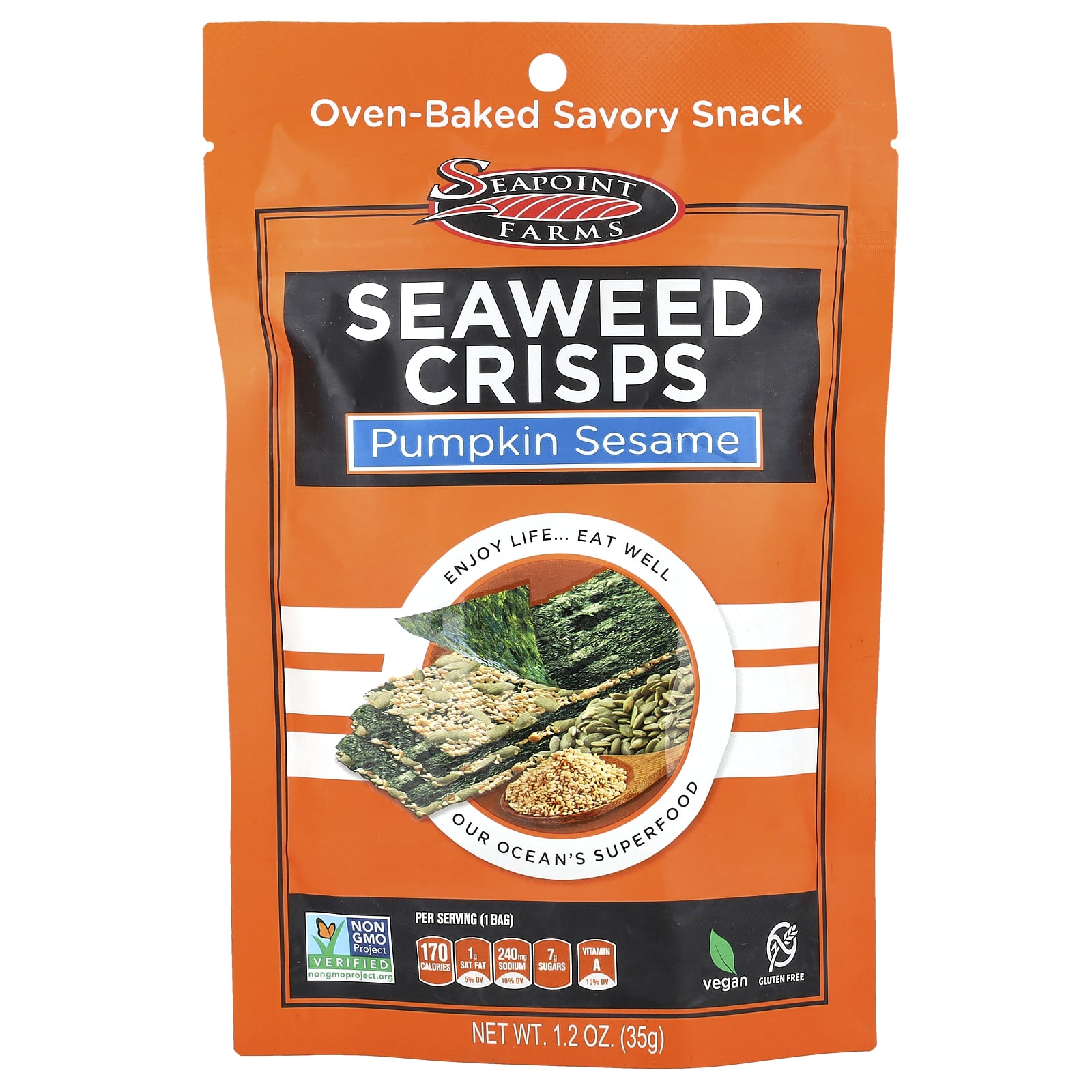 Снеки из водорослей Seapoint Farms, 1.2 oz (35 g)
