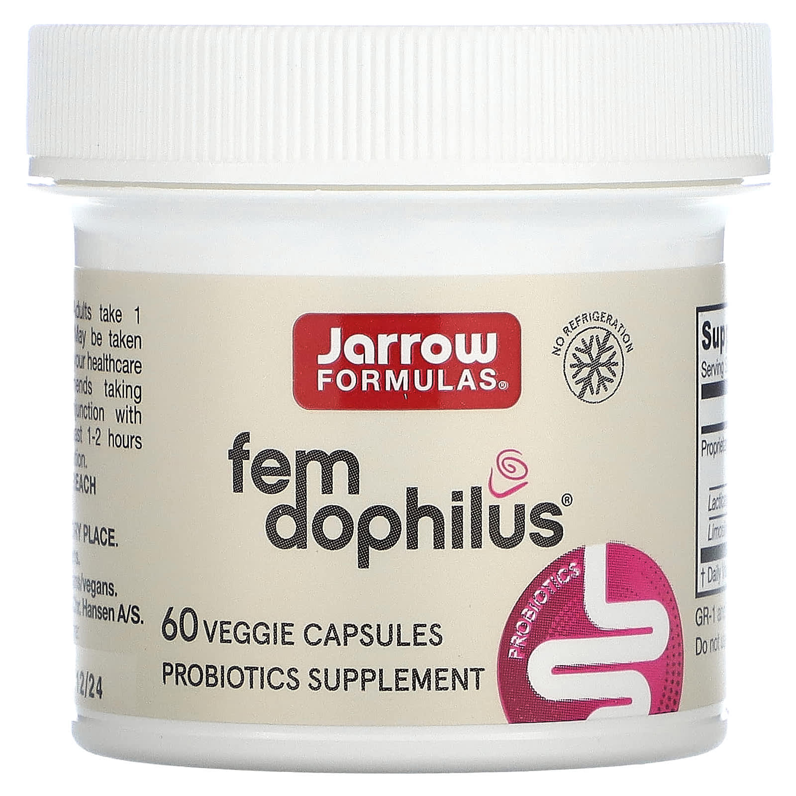 Пробиотик Jarrow Formulas Vegan Fem, 1 млрд КОЕ, 60 растительных капсул