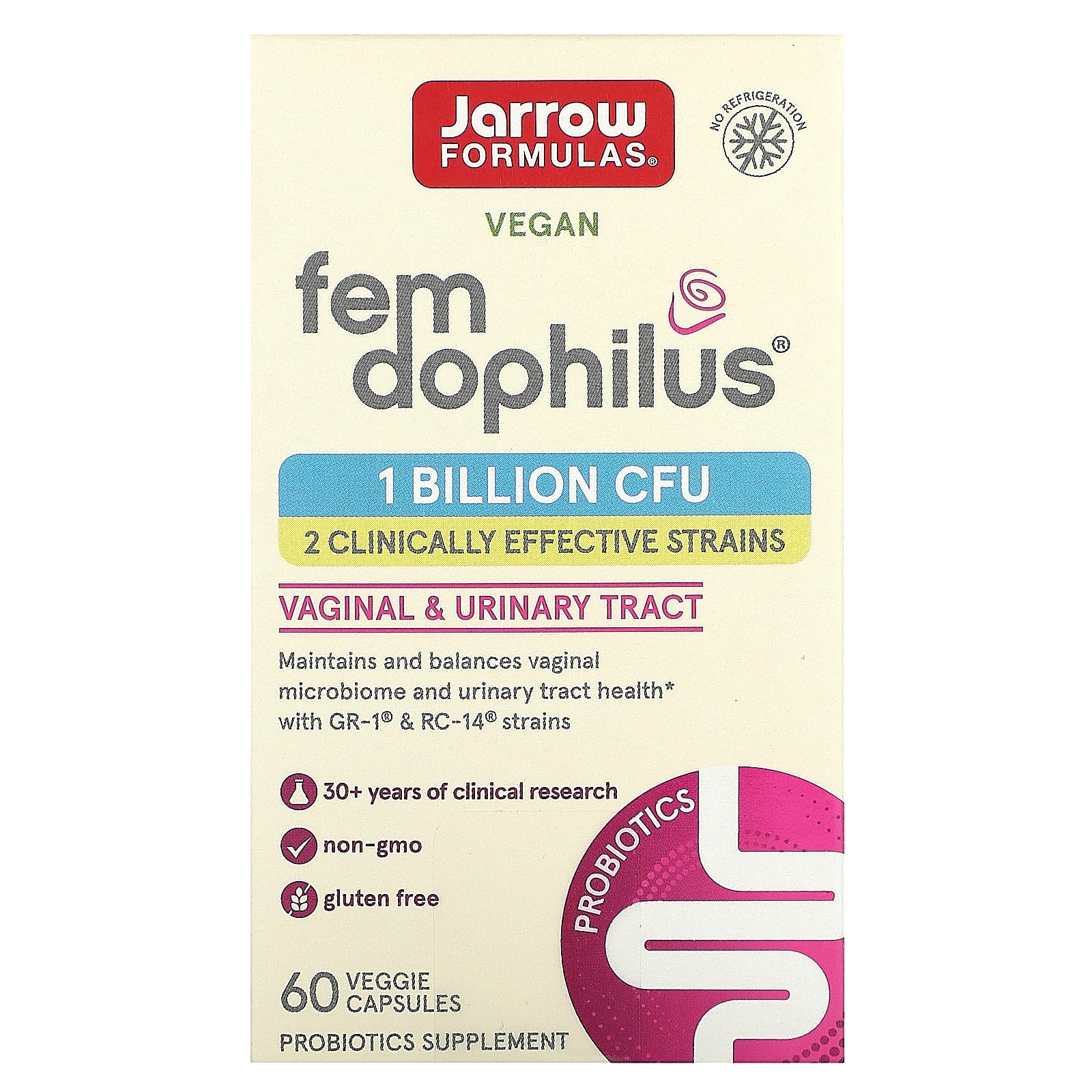 Пробиотик Jarrow Formulas Vegan Fem, 1 млрд КОЕ, 60 растительных капсул — фото 2