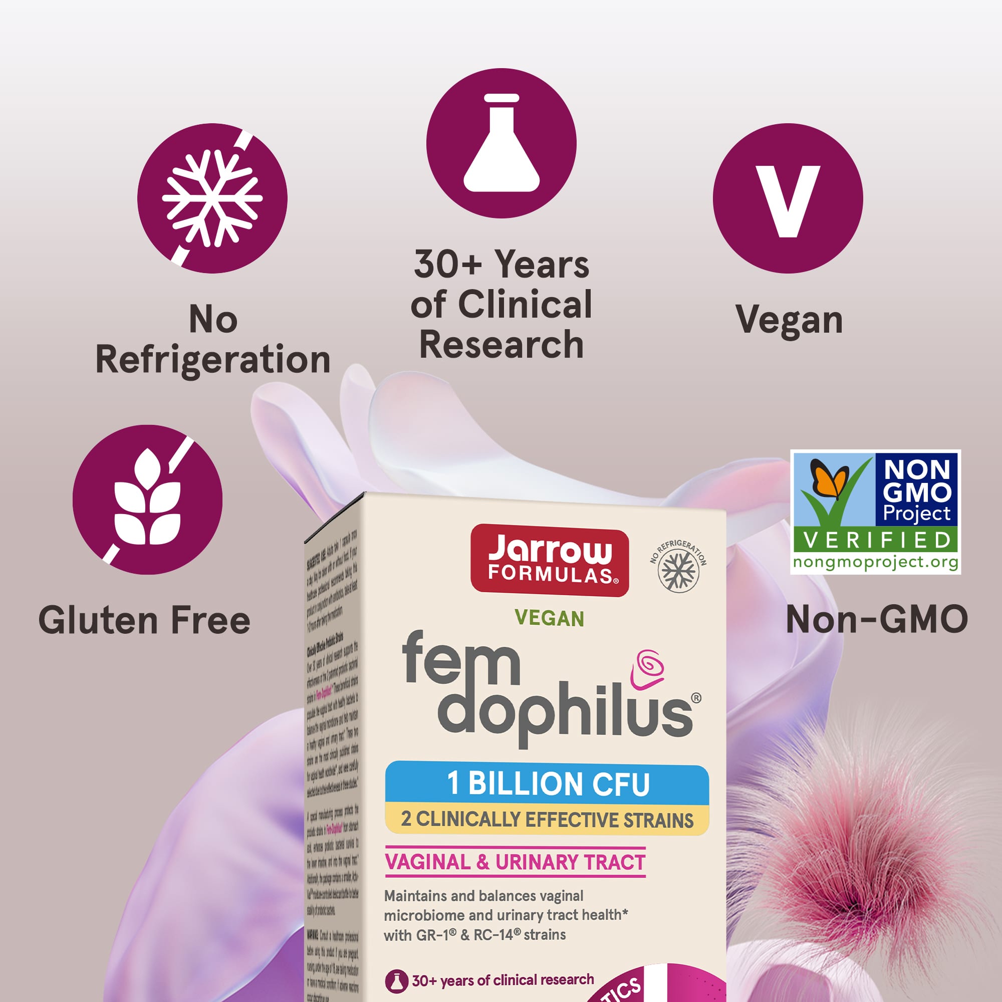 Пробиотик Jarrow Formulas Vegan Fem, 1 млрд КОЕ, 60 растительных капсул — фото 7