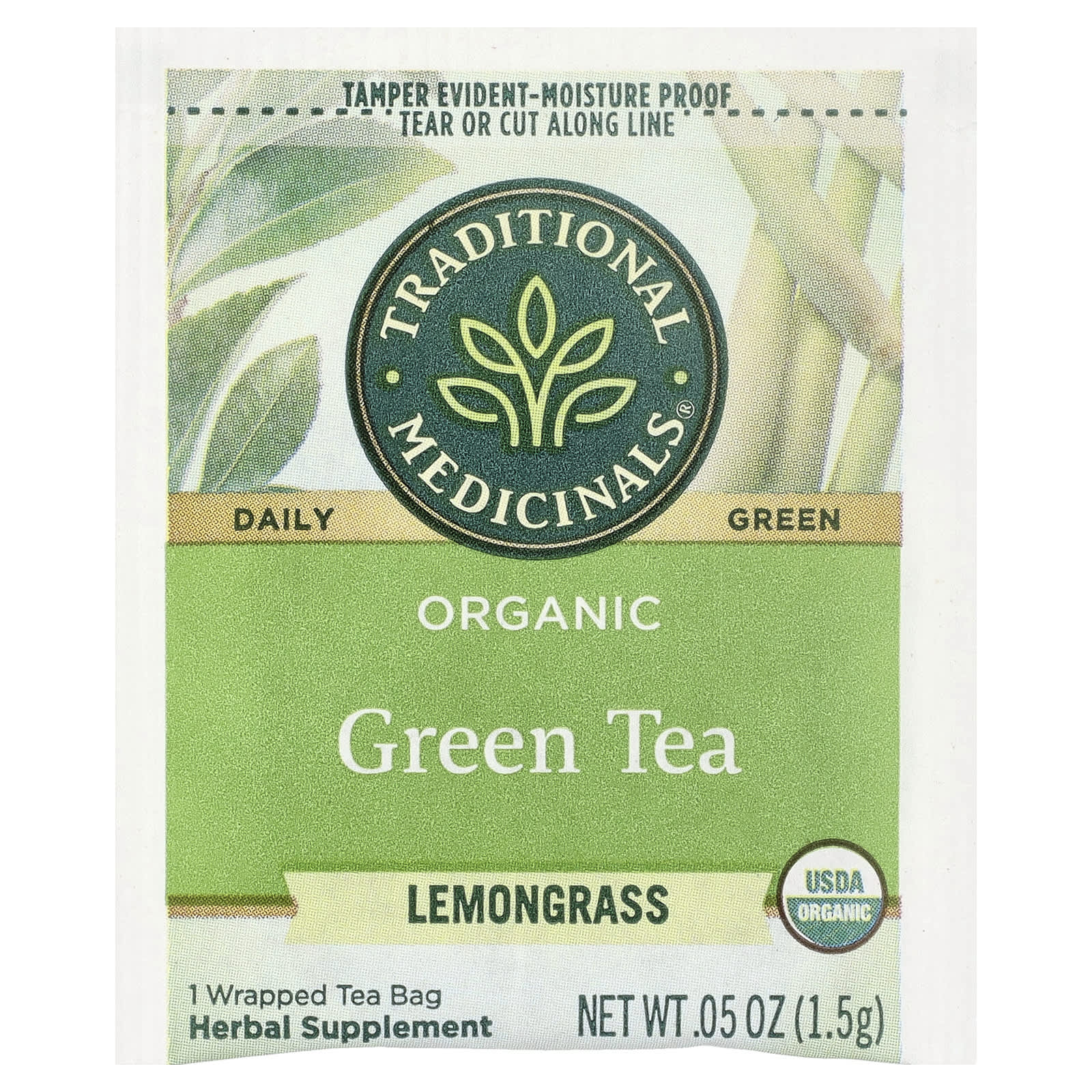 Чайные пакетики Traditional Medicinals Organic Green Tea, вкус Lemongrass, 24 г, 16 чайных пакетиков — фото 6