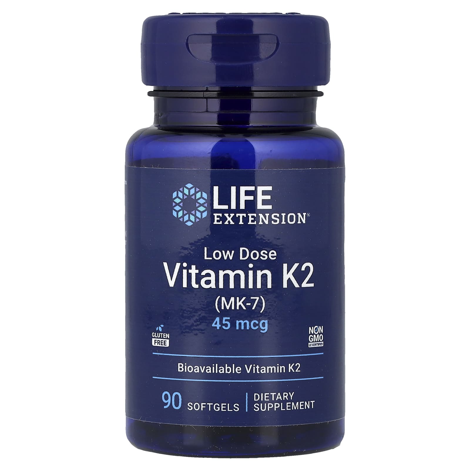 Витамин K2 MK-7 Life Extension Low Dose Vitamin K2 (MK-7), 45 мкг, 90 мягких капсул