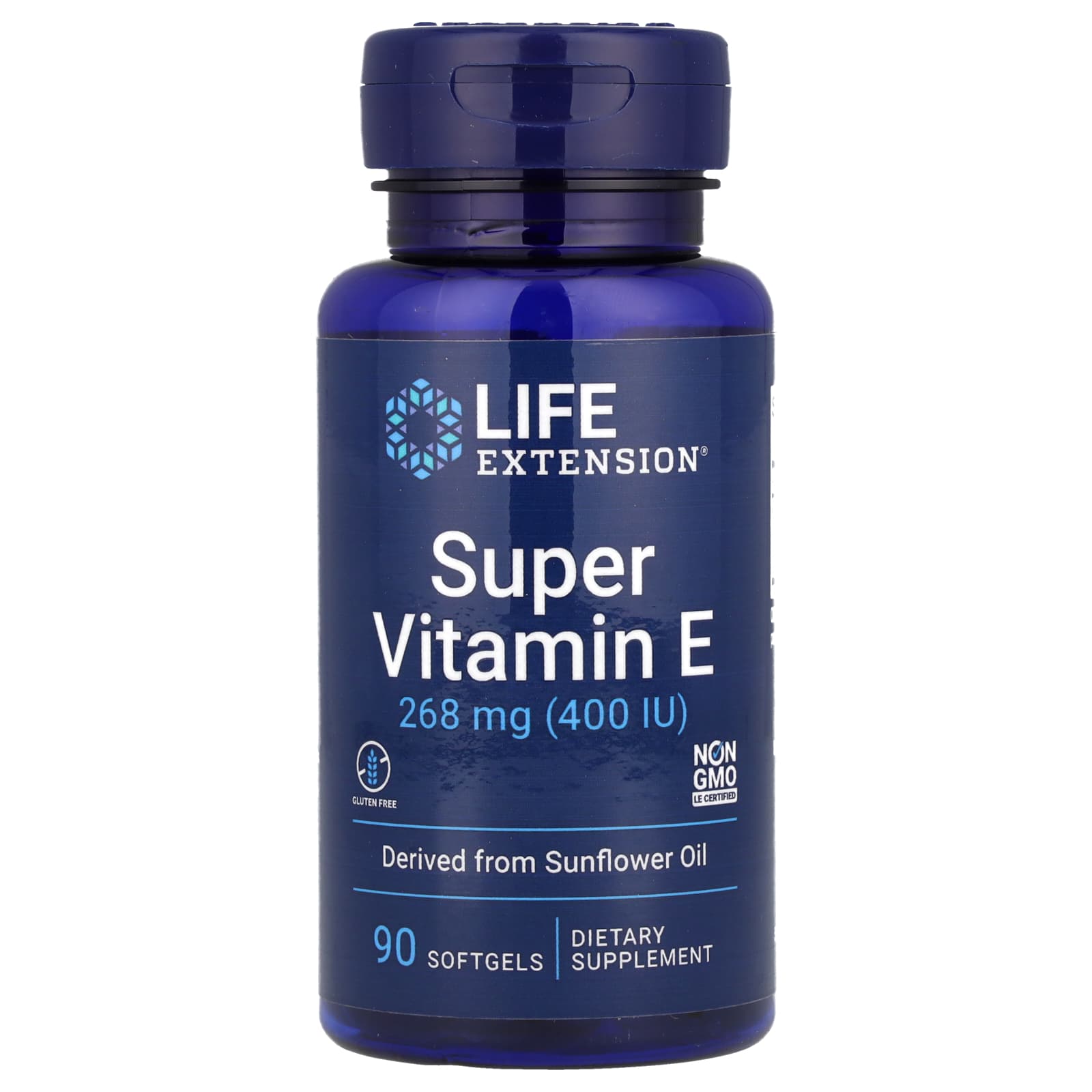 Витамин E Life Extension Super, 400 МЕ, 268 мг, 90 мягких капсул