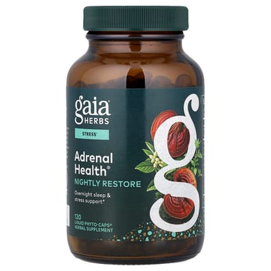 Комплекс для надпочечников Gaia Herbs® Nightly Restore, оттенок 120 Liquid Phyto-Caps®, жидкая форма