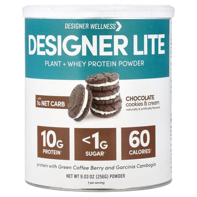 Протеиновый порошок Designer Wellness Designer Lite Plant Whey, вкус Chocolate Cookies & Cream, 256 г